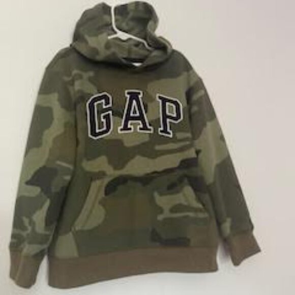 Kids GAP Camouflage Logo Hoodie Pullover Size S (6-7) - Picture 2 of 5